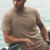 Baumwoll-Kaschmir-Shirt „Ever Soft“ mit Kurzarmshirts und Rundhalsausschnitt – Gravel
