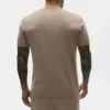 Baumwoll-Kaschmir-Shirt „Ever Soft“ mit Kurzarmshirts und Rundhalsausschnitt – Gravel