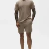 Baumwoll-Kaschmir-Shirt „Ever Soft“ mit Kurzarmshirts und Rundhalsausschnitt – Gravel