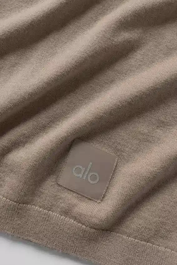 Baumwoll-Kaschmir-Shirt „Ever Soft“ mit Kurzarmshirts und Rundhalsausschnitt – Gravel