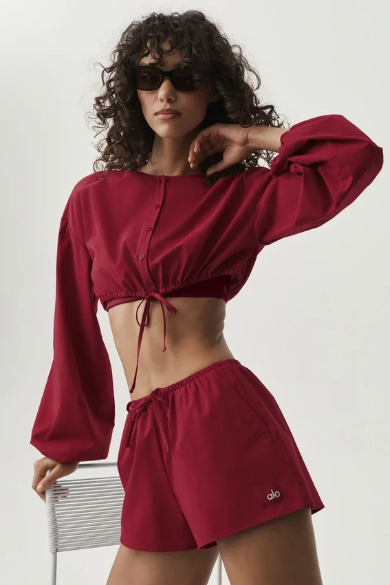 Baumwoll-Langarmshirt „Real Deal“ – „Summer Romance Red“