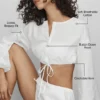 Baumwoll-Langarmshirt „Real Deal“ – Weiß