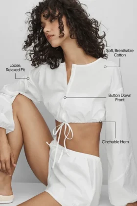 Baumwoll-Langarmshirt „Real Deal“ – Weiß