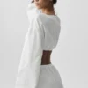 Baumwoll-Langarmshirt „Real Deal“ – Weiß