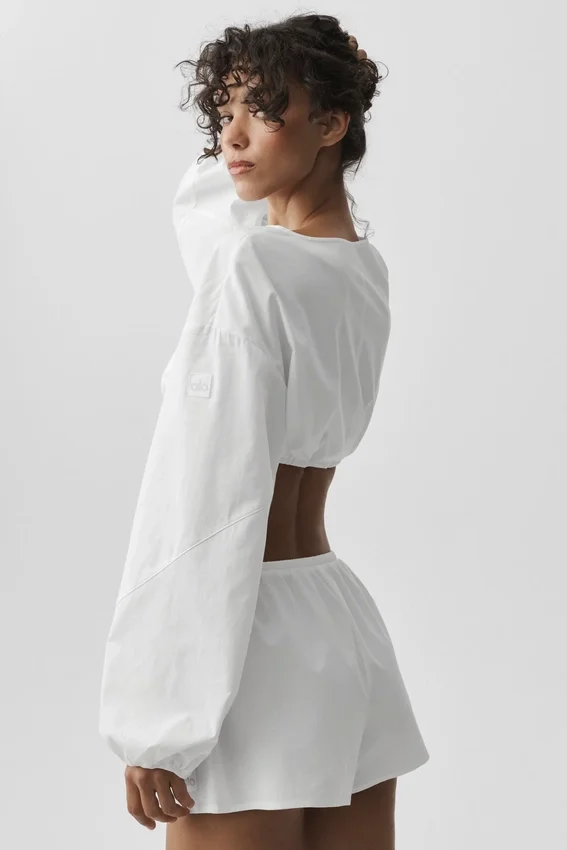 Baumwoll-Langarmshirt „Real Deal“ – Weiß