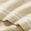 Baumwolle-Kaschmir „My Serve“ Kurzarmshirt – Sandy Beige/Weiß
