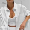Baumwollhemd „Real Deal“ mit Knöpfen und Langarmshirts – Weiß
