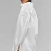 Baumwollhemd „Real Deal“ mit Knöpfen und Langarmshirts – Weiß