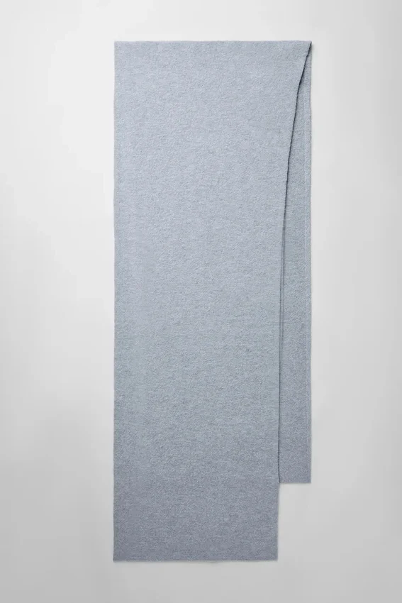 Übergroßer Schal aus Merinowolle – Hazy Heather Grey