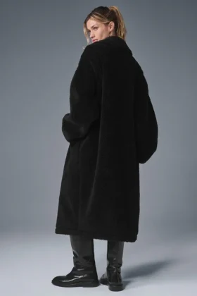 Übergroßer Sherpa-Trench – Schwarz
