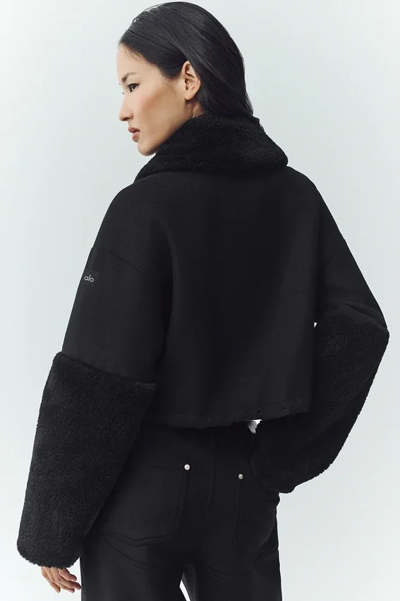 Bomberjacke „Nightfall“ aus Wollmischung – Schwarz