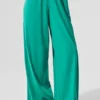 Breezy-Hose mit weitem Bein (lang) – Fichtengrün
