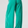Breezy-Hose mit weitem Bein (lang) – Fichtengrün