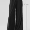Breezy-Hose mit weitem Bein (lang) – Schwarz