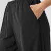 Breezy-Hose mit weitem Bein (lang) – Schwarz