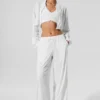 Breezy-Hose mit weitem Bein (lang) – Weiß