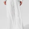 Breezy-Hose mit weitem Bein (lang) – Weiß
