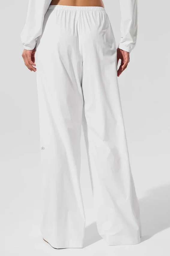 Breezy-Hose mit weitem Bein (lang) – Weiß