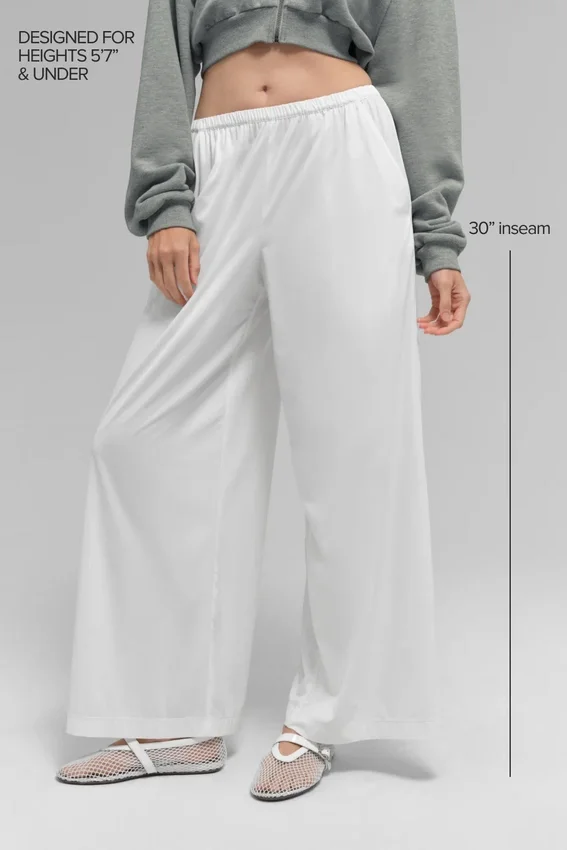 Breezy-Hose mit weitem Bein (Regular) – Weiß