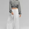 Breezy-Hose mit weitem Bein (Regular) – Weiß