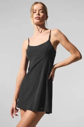 Breezy Tennis-Kleid – Schwarz