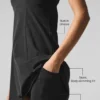 Breezy Tennis-Kleid – Schwarz