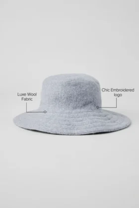 Bucket-Hut aus Merinowolle – Hazy Heather Grey