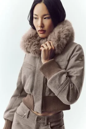 Bunny-Slope-Jacke aus Wollmischung – Alpine Cocoa Heather