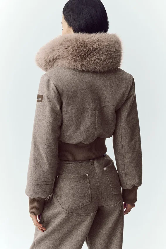 Bunny-Slope-Jacke aus Wollmischung – Alpine Cocoa Heather