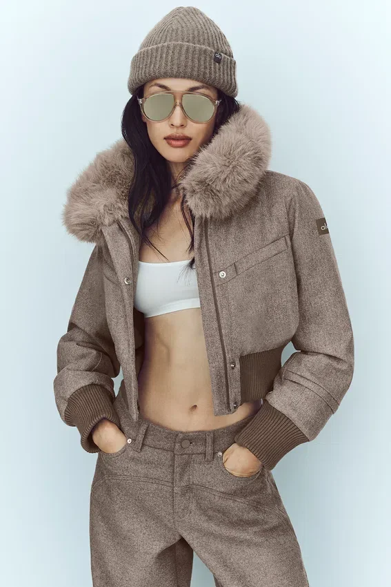 Bunny-Slope-Jacke aus Wollmischung – Alpine Cocoa Heather