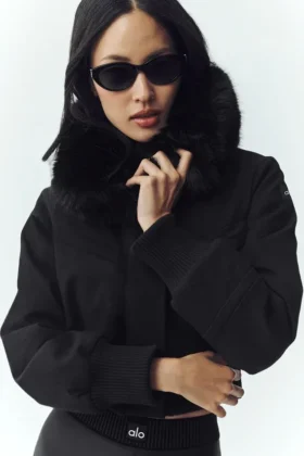 Bunny Slope Jacke aus Wollmischung – Schwarz