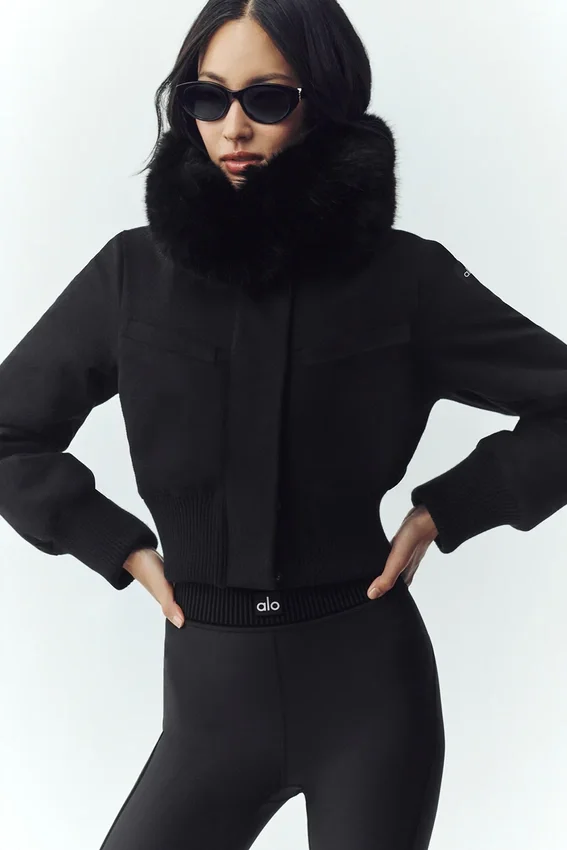 Bunny Slope Jacke aus Wollmischung – Schwarz
