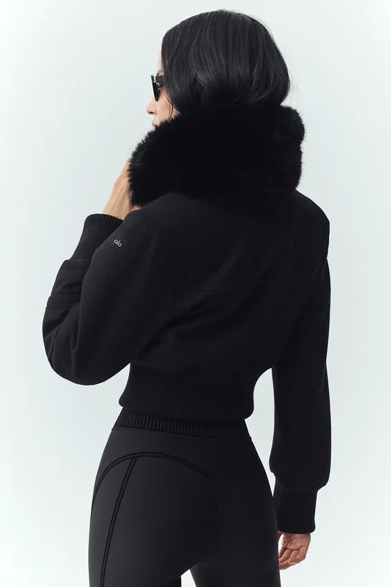 Bunny Slope Jacke aus Wollmischung – Schwarz