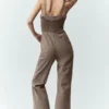 Bunny Slope Latzhose aus Wollmischung – Alpine Cocoa Heather