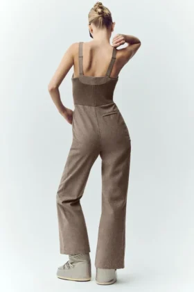 Bunny Slope Latzhose aus Wollmischung – Alpine Cocoa Heather