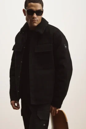 Canvas Utility Shacket – Schwarz