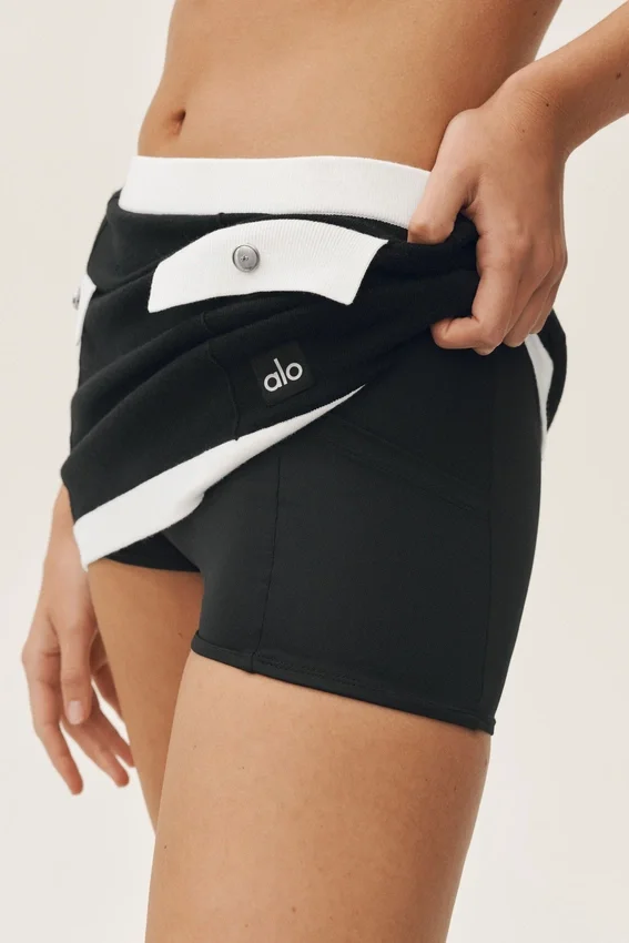 Capri-Rock „Dream“ aus Baumwolle und Kaschmir mit High-Waist – Schwarz/Weiß