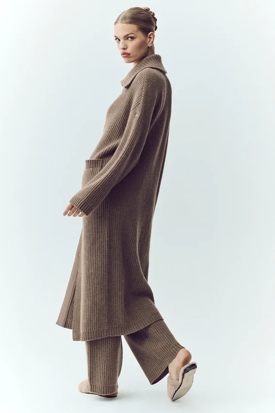 Cashmere Northstar Long Cardigan – Alpine Cocoa Heather