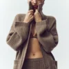 Cashmere Northstar Long Cardigan – Alpine Cocoa Heather
