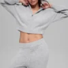Cashmere Plush Waffle Full Zip Hoodie – Athletic Heather Grey