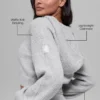 Cashmere Plush Waffle Full Zip Hoodie – Athletic Heather Grey