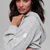 Cashmere Plush Waffle Full Zip Hoodie – Athletic Heather Grey