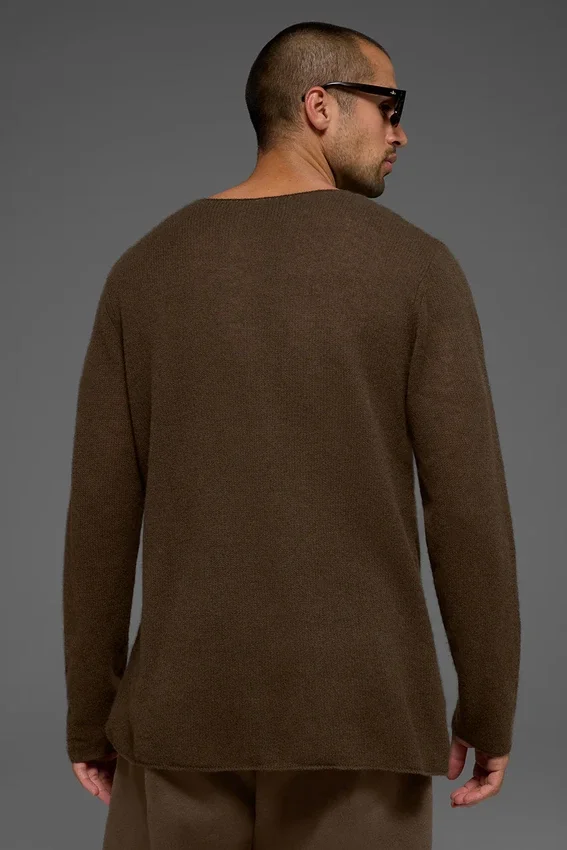 Cashmere Reform Langarmshirt – Espresso