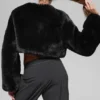 Chic-Kurzjacke aus Kunstfell – Schwarz