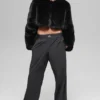 Chic-Kurzjacke aus Kunstfell – Schwarz