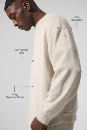 Chill-Pullover mit Rundhalsausschnitt – Beige