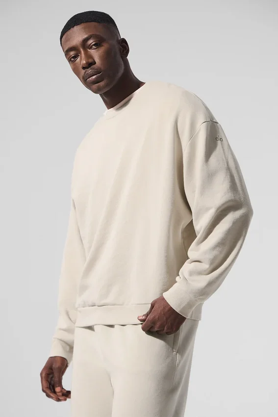 Chill-Pullover mit Rundhalsausschnitt – Beige