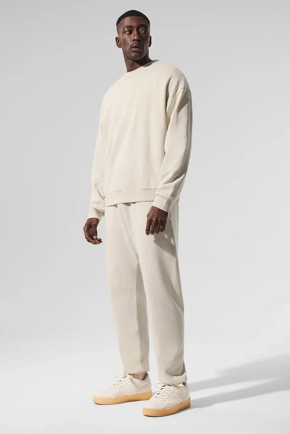 Chill-Pullover mit Rundhalsausschnitt – Beige