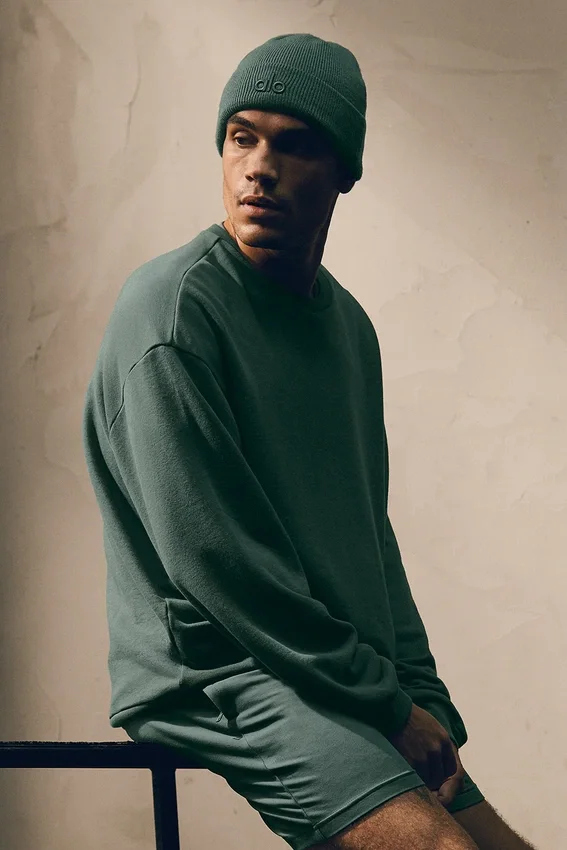 Chill-Pullover mit Rundhalsausschnitt – Kleegrün