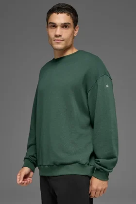 Chill-Pullover mit Rundhalsausschnitt – Kleegrün